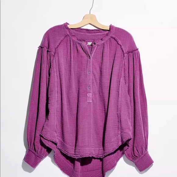 Free people beach day pullover SZ S in purple